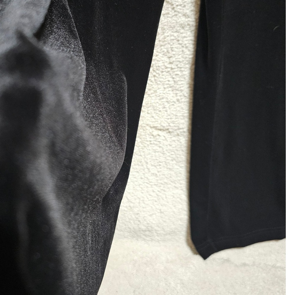 Briggs Petite Black Velvet Pants Elastic Waist Pull On Women's Large LP - Picture 4 of 6